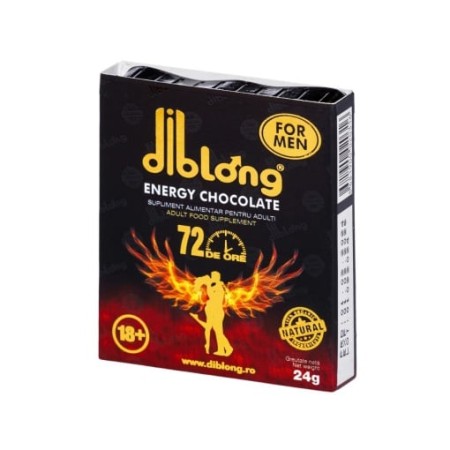 Ciocolata afrodisiac premium concentrat, DIBLONG ENERGY CHOCOLATE for MEN, pentru potenta, erectie, impotriva ejacularii, 100% natural, 24g
